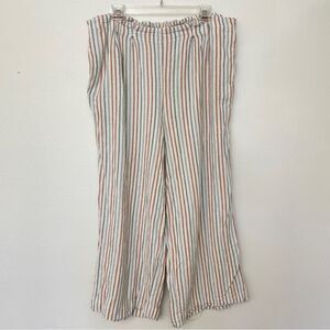 Dip Striped Linen Blend Wide Leg Pants